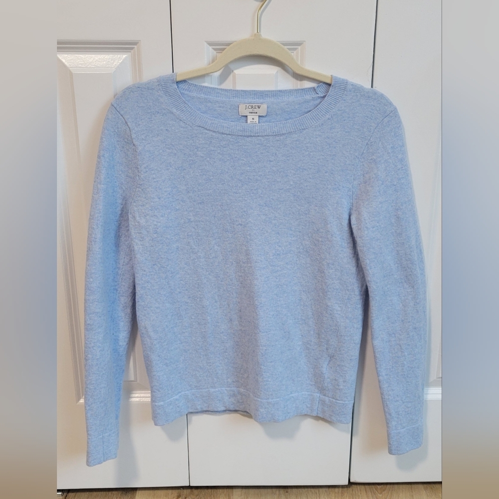 J. Crew Women's Soft Blue Crew Neck Sweater